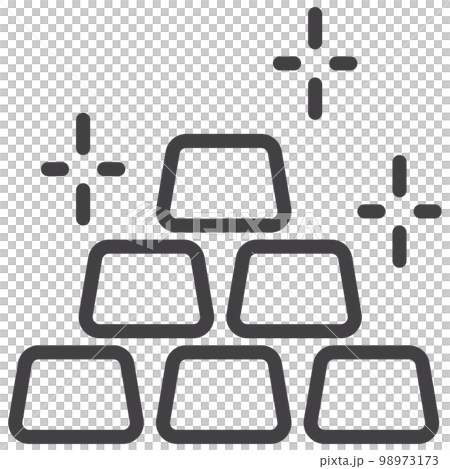 gold or silver bars, simple line transparent icon gold or silver bars, simple line transparent icon 98973173