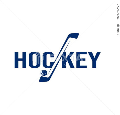 Isolated hockey stick, vintage hockey, logo, badge, label and design element. Graphic Arts. Vector illustration. 98974257