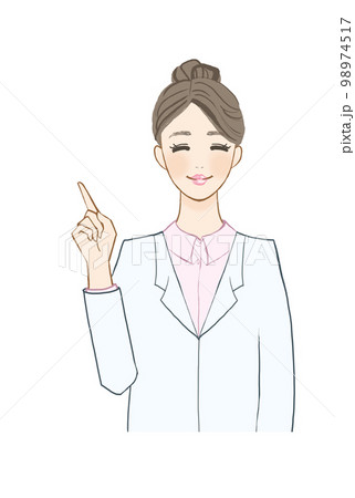 女性が医療系の笑顔で説明 98974517