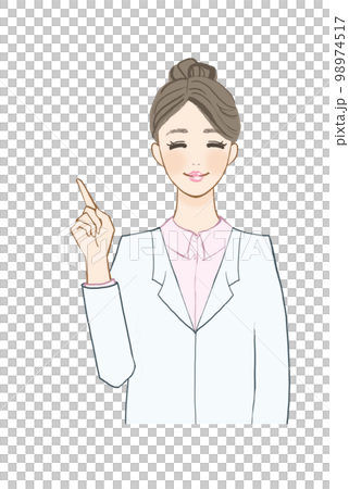 一位女士帶著醫學微笑解釋 98974517