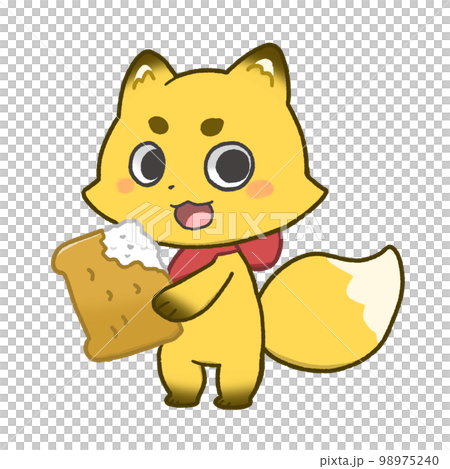 Fox eating Inari sushi Fox eating Inari sushi 98975240