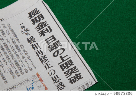 長期金利上限突破の新聞見出し 98975806