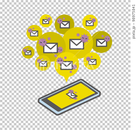 A smartphone that receives junk mail one after another 98975841