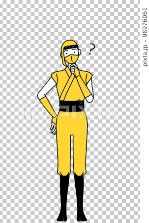 疑問を持つ忍者のコスプレをした女性 98976061