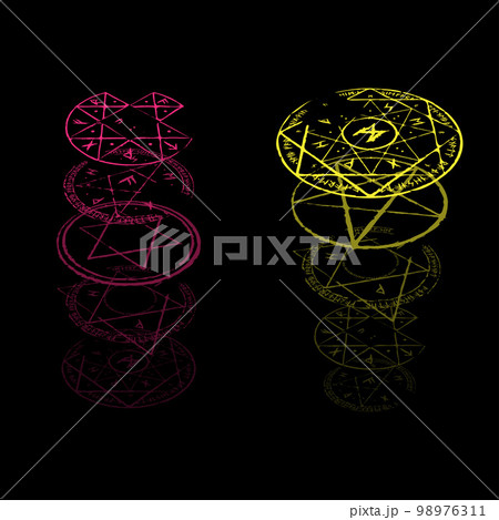Abstract runes colorful isometric Abstract runes colorful isometric 98976311