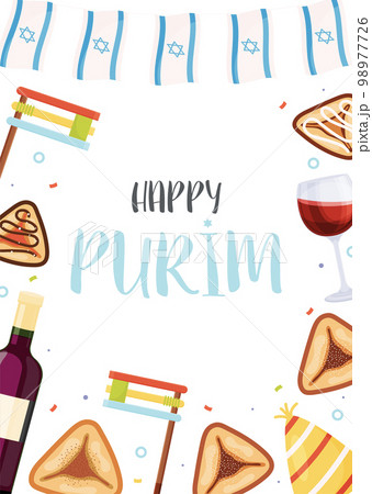 Happy Purim day greeting card 98977726