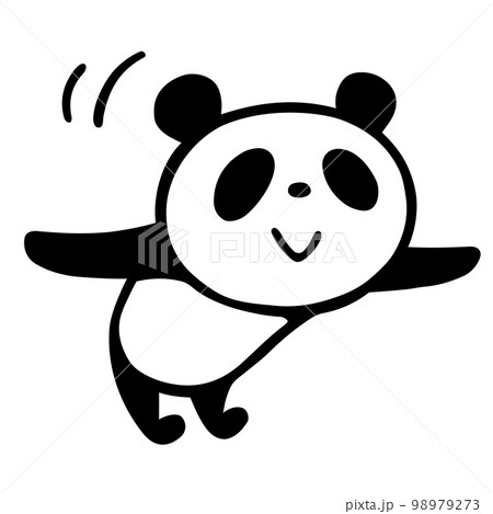 かわいいシンプルパンダ　ペコリとお辞儀をする 98979273