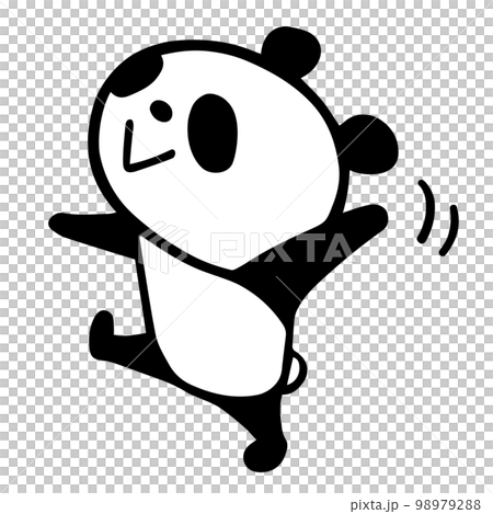 かわいいシンプルパンダ　バイバイポーズ 98979288