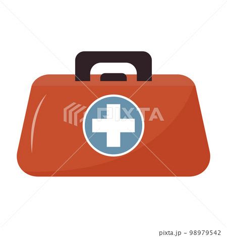 First aid kit. Medical kit box. Emergency, doctor, assistance, healthcare, accident and cure concept. 98979542