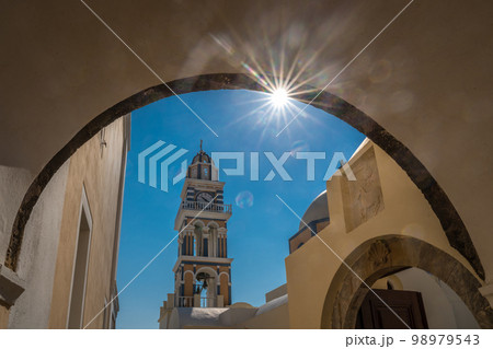 Bell tower of the Church of Saint John the Baptist in Fira Bell tower of the Church of Saint John the Baptist in Fira 98979543