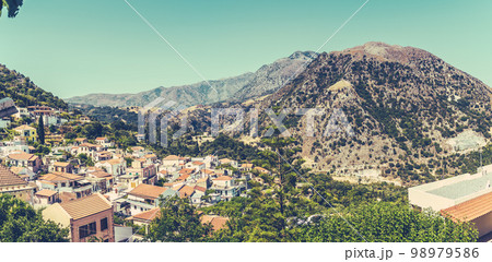 Panoramic view of a Argiroupoli village in Crete 98979586