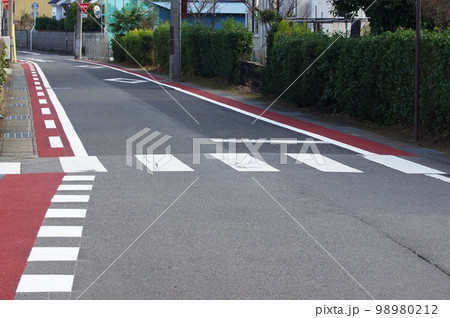 路側帯の塗装　通学の路側帯をカラー化 98980212