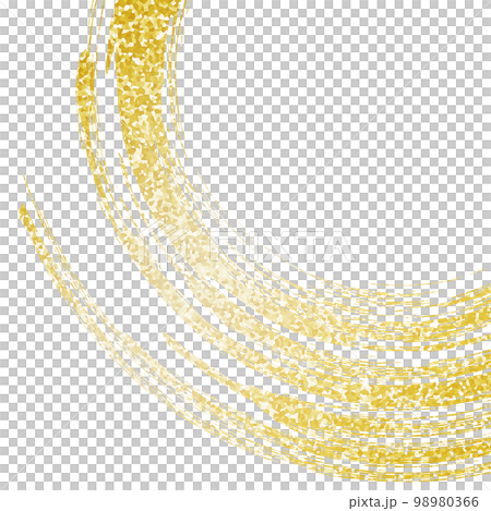 豪華なゴールドの筆丸の背景　白バック 98980366