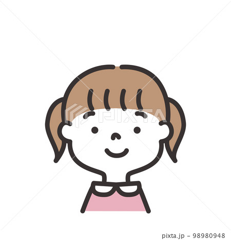 微笑んでいる女の子のイラスト 微笑んでいる女の子のイラスト 98980948
