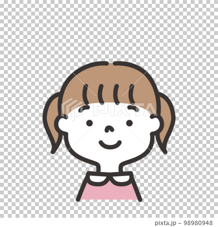 微笑んでいる女の子のイラスト 微笑んでいる女の子のイラスト 98980948