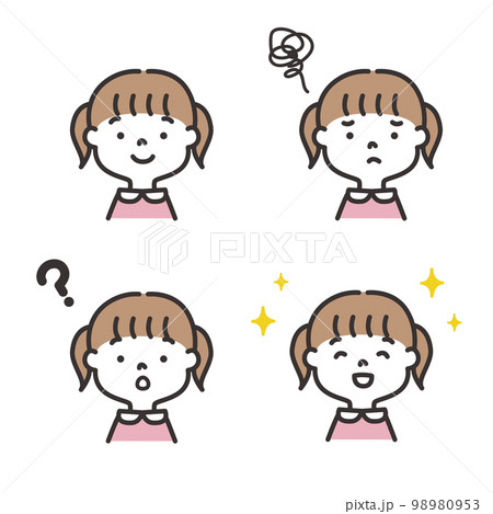 女の子の表情リアクションセット 女の子の表情リアクションセット 98980953