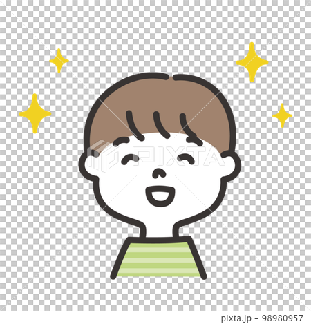 Illustration of a happy boy with a smile 98980957