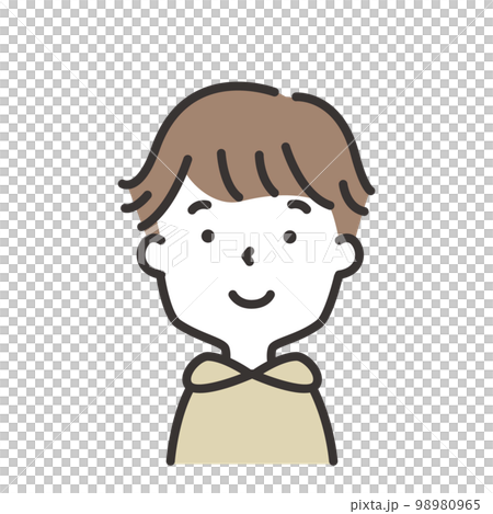 微笑んでいる若い男の子のイラスト 微笑んでいる若い男の子のイラスト 98980965