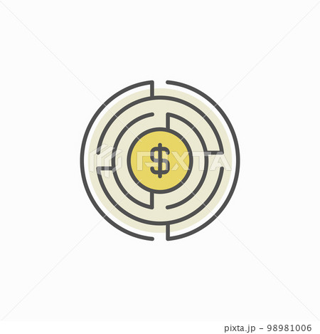 Labyrinth with money icon Labyrinth with money icon 98981006