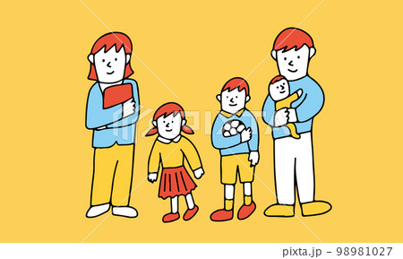 赤ちゃんのいる5人家族 共働きの家庭 パパ育休 赤ちゃんのいる5人家族 共働きの家庭 パパ育休 98981027