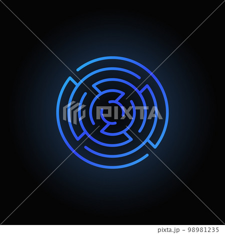 Blue round maze iconのイラスト素材 [98981235] - PIXTA