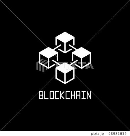 White blockchain technology concept vector icon 98981655