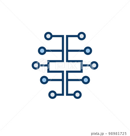 Digital brain icon - vector electric circuit brain AI symbol Digital brain icon - vector electric circuit brain AI symbol 98981725