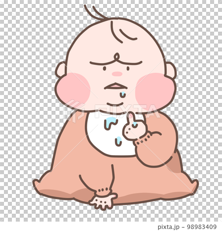 不機嫌な赤ちゃんのイラスト 98983409