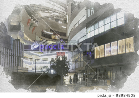 水彩画風 紙屋町 基町クレド パセーラ 広島県広島市 水彩画風 紙屋町 基町クレド パセーラ 広島県広島市 98984908