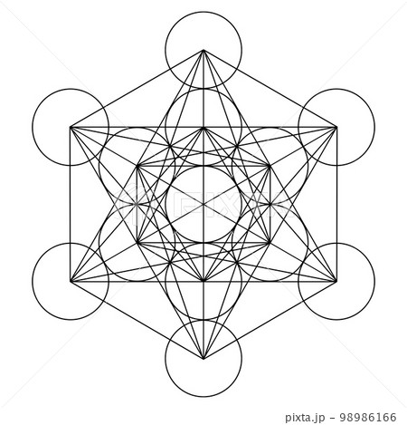 メタトロンキューブの線画 メタトロンキューブの線画 98986166