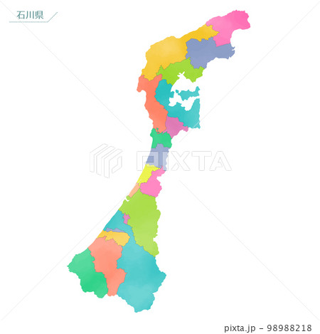 水彩風の地図　石川県 98988218