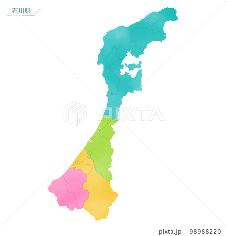 水彩風の地図 石川県 水彩風の地図 石川県 98988220
