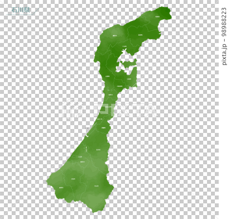 Watercolor map Ishikawa Prefecture 98988223