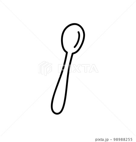 Doodle spoon isolated on white background 98988255