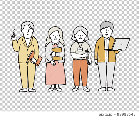 公司員工團隊合作小組年輕人黃色 98988545