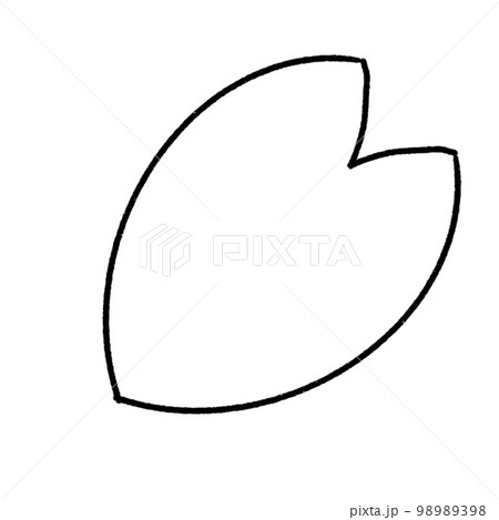 白黒　桜　花びらイラスト 98989398