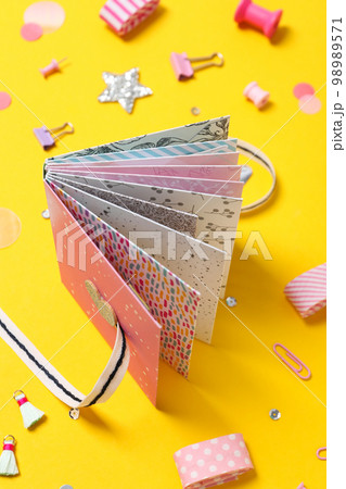 Concept of scrapbooking, scrapbooking for holiday, hobby concept Concept of scrapbooking, scrapbooking for holiday, hobby concept 98989571