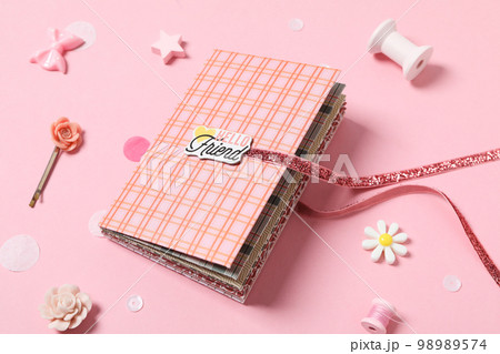 Concept of scrapbooking, scrapbooking for holiday, hobby concept 98989574