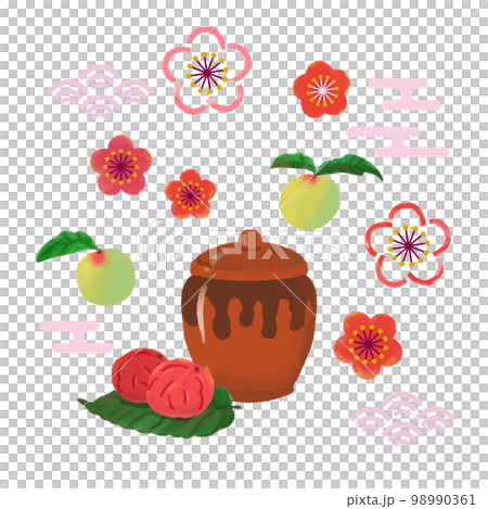 可愛又美味的梅干設計套裝（方形） 98990361