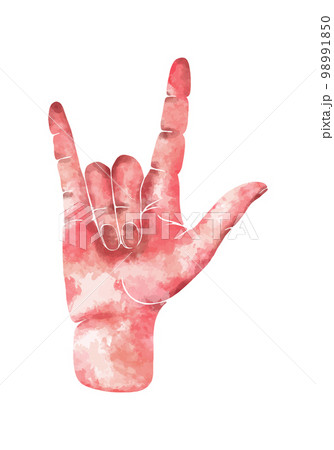 International gesture of love. I LOVE YOU in sign language. The concept of love and support among deaf people. American sign language 98991850