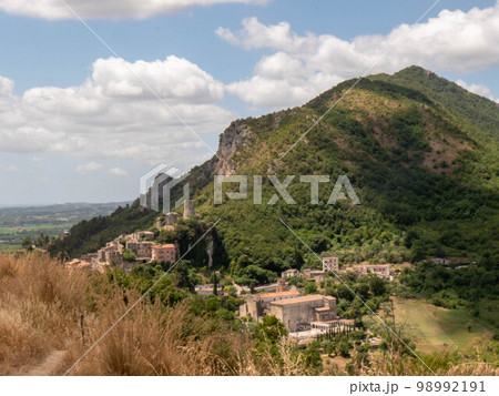 Panoramic view of Pietravairano, a medieval village in the province of Caserta, Italy. Panoramic view of Pietravairano, a medieval village in the province of Caserta, Italy. 98992191