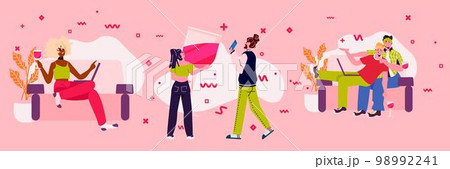 set people drinking wine and having fun generation Z lifestyle concept new modern demography trend 98992241