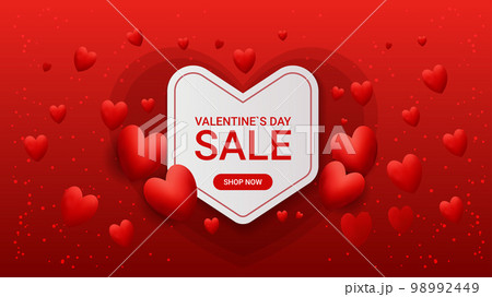 paper cut hearts happy valentine day shopping poster or voucher holiday celebration sale header template horizontal paper cut hearts happy valentine day shopping poster or voucher holiday celebration sale header template horizontal 98992449