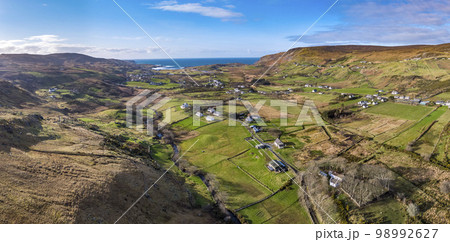 Aerial view of Glencolumbkille in County Donegal, Republic of Irleand Aerial view of Glencolumbkille in County Donegal, Republic of Irleand 98992627