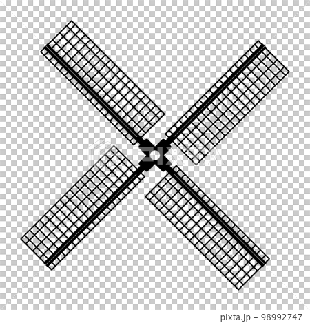 dutch windmill feather silhouette 98992747