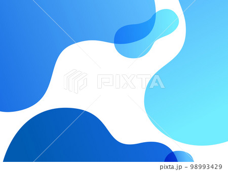 青いウェーブのフレーム背景素材 98993429