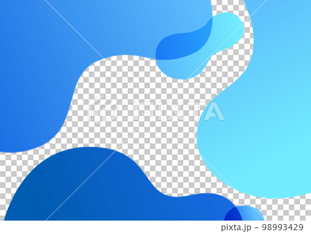 青いウェーブのフレーム背景素材 98993429