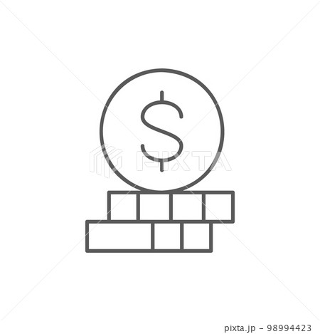 Coin pile, money currency lineal icon. Finance, payment, invest finance symbol design. 98994423