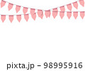 Pink bunting flsg on white background 98995916
