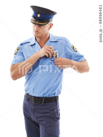 Police man, cash bribe and corruption, sneaky face and illegal activity, break rules and dollar bills isolated on white background. Fraud, crime and money laundering, law enforcement steal in studio Police man, cash bribe and corruption, sneaky face and illegal activity, break rules and dollar bills isolated on white background. Fraud, crime and money laundering, law enforcement steal in studio 98996481